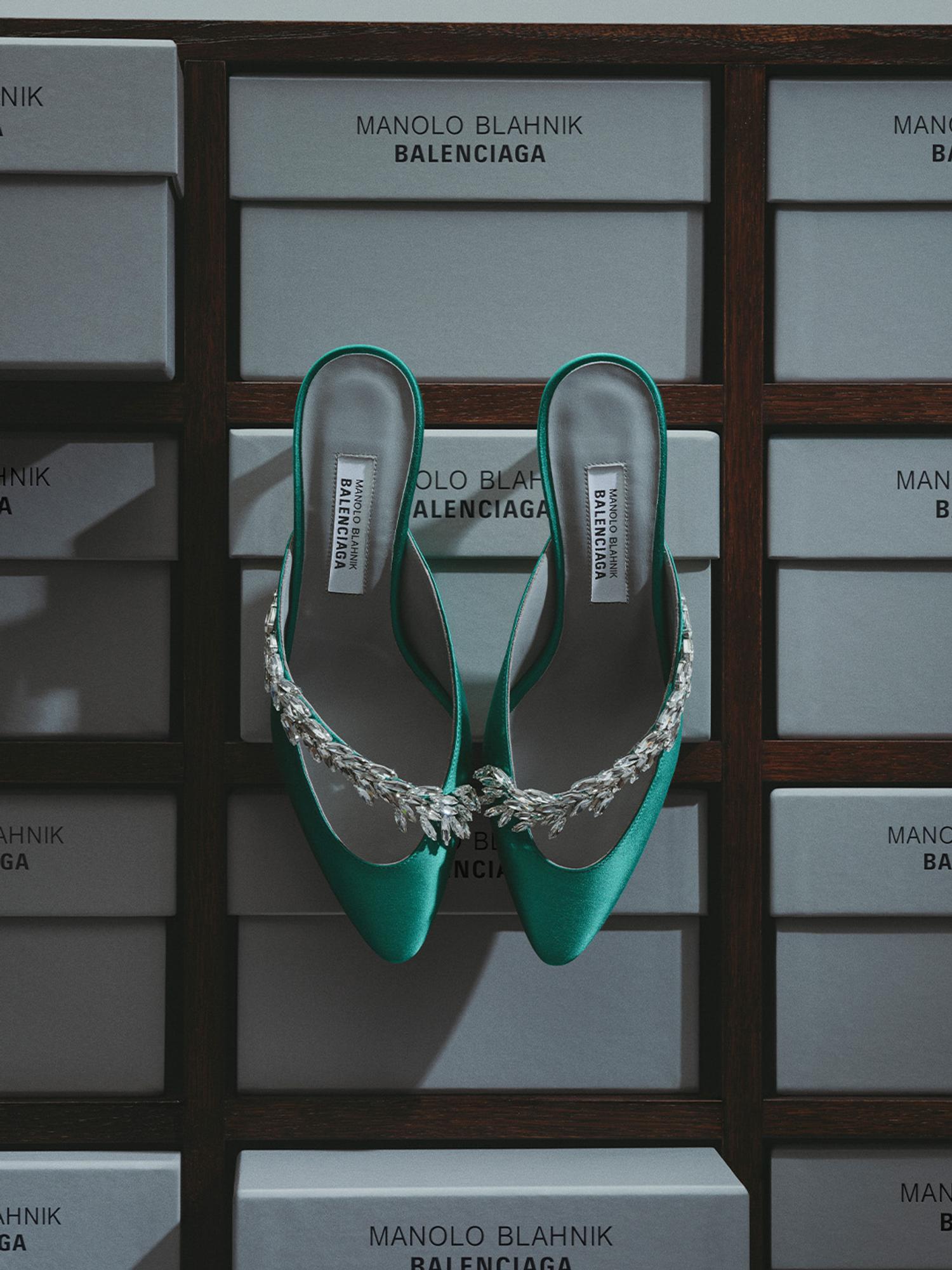 souliers de soirée à talons, en satin de soie, balenciaga et blahnik