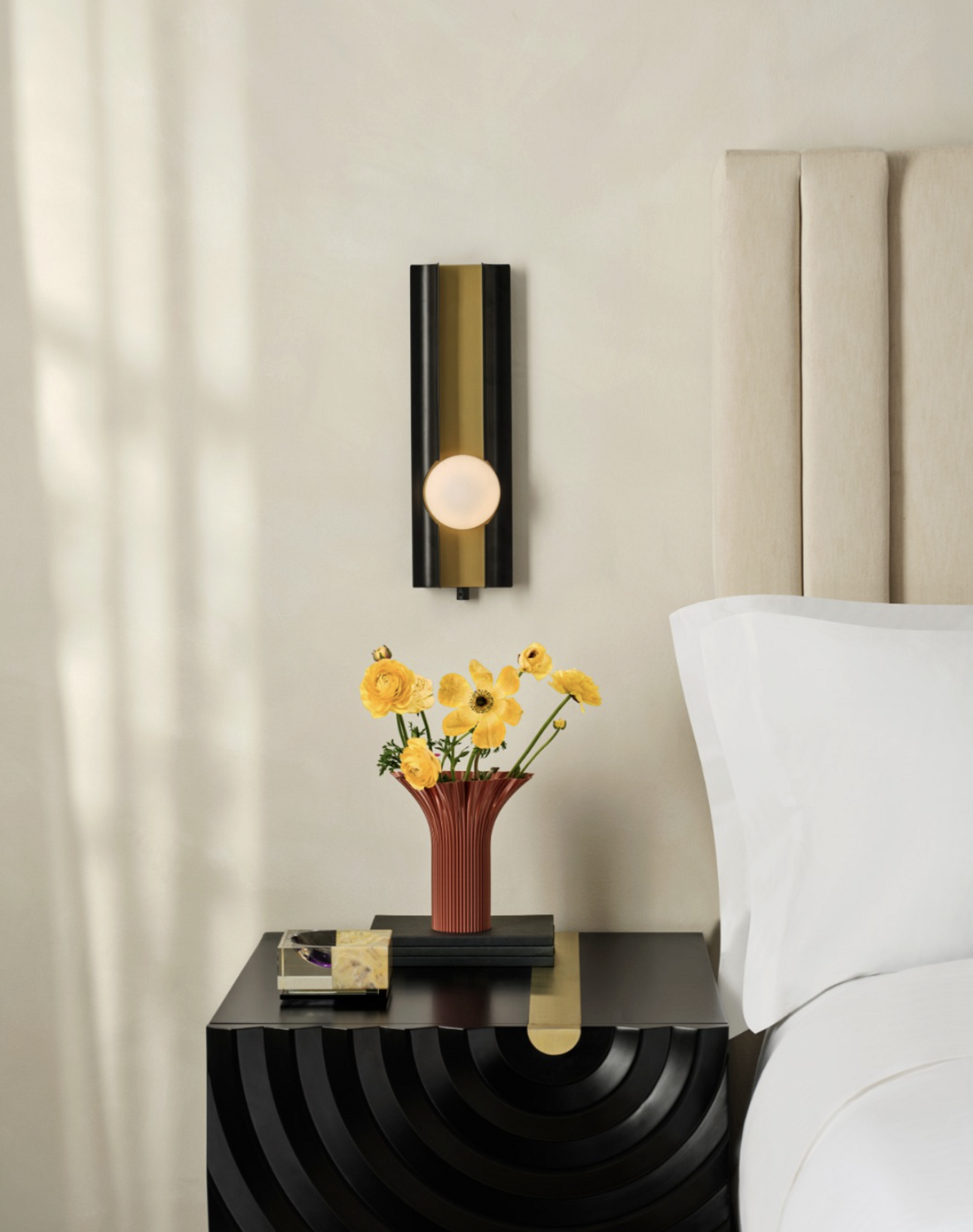inspiration lit et table de nuit chambre d'hôtel de luxe W