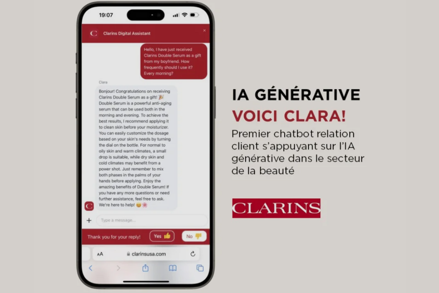 clara clarins ia générative chatbot