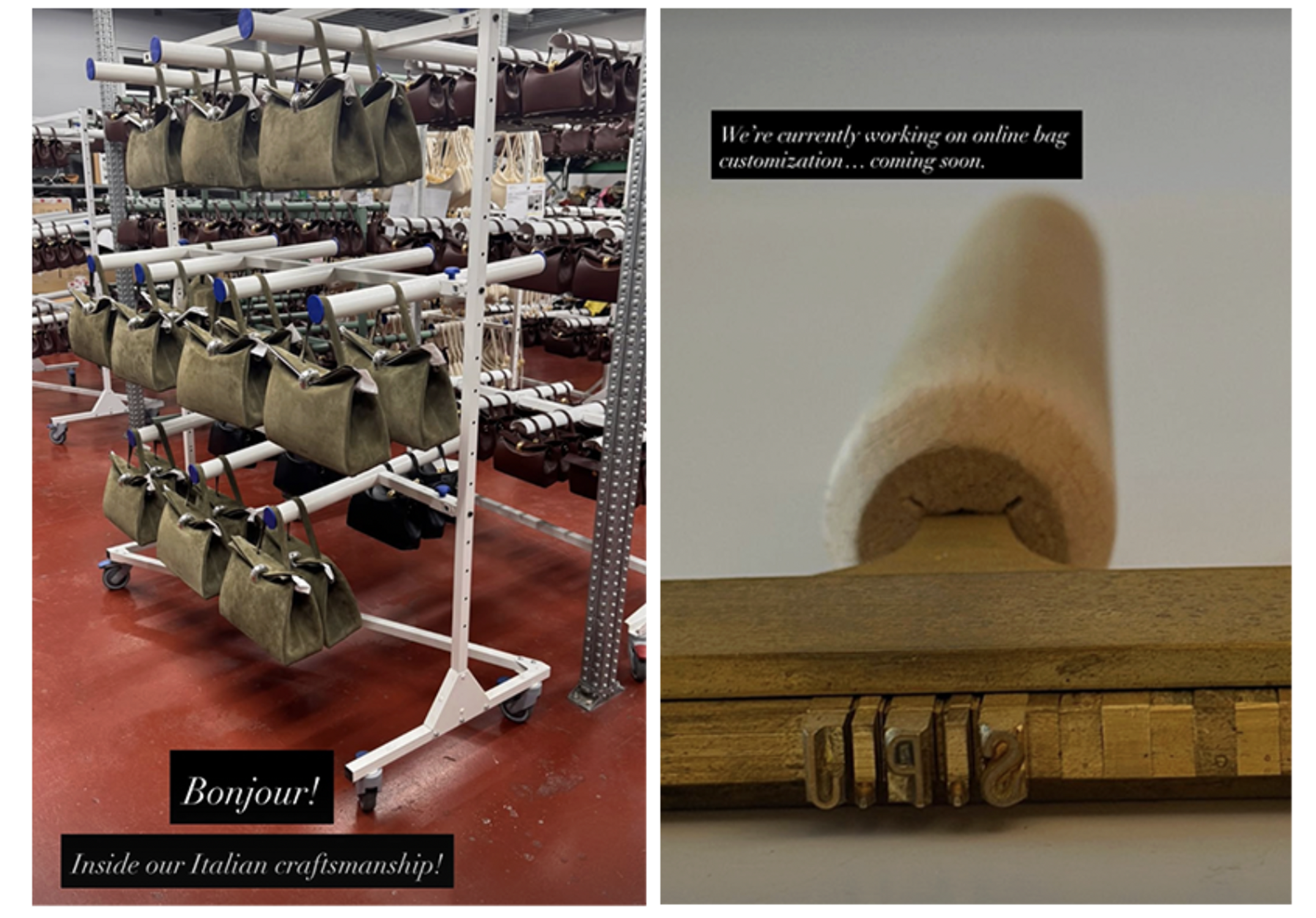 personnalisation aux initiales d'un sac en cuir jacquemus