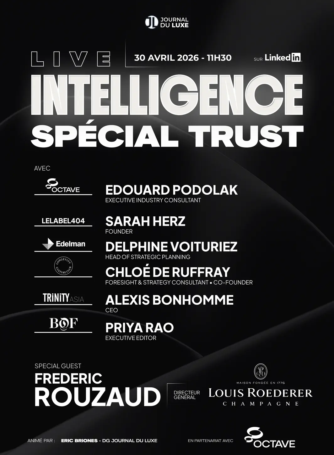 Live Intelligence spécial "Trust" : RDV le 30 avril