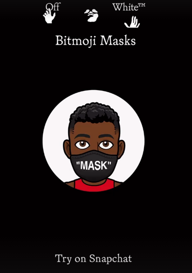 snapchat masque off white