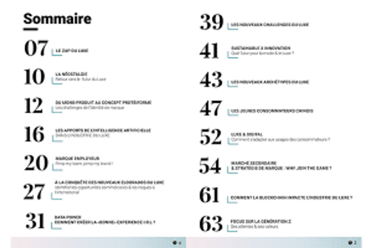 sommaire ebook salon du luxe