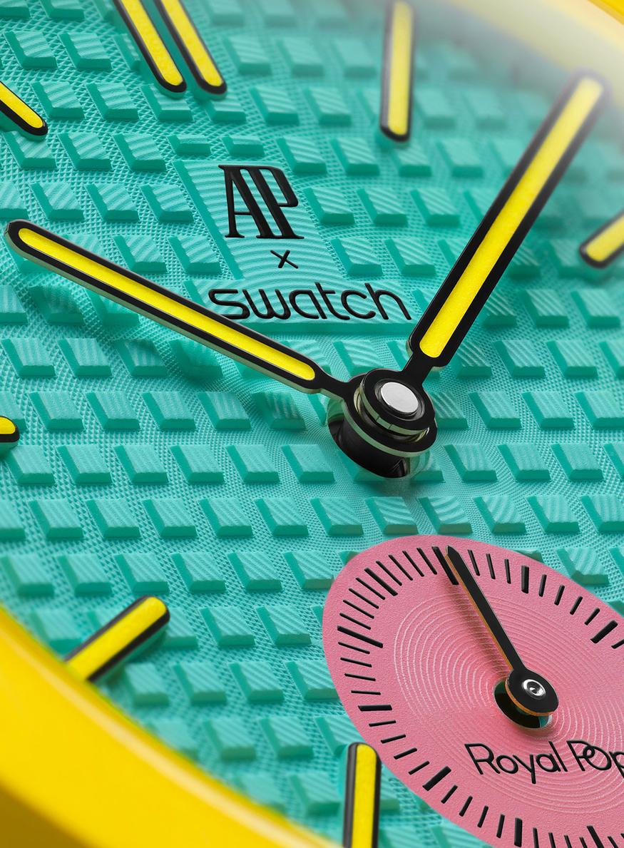 L'une des montres de la collaboration entre audemars piguet et swatch, dont la sortie est le 16 mai 2026 dans les boutiques swatch