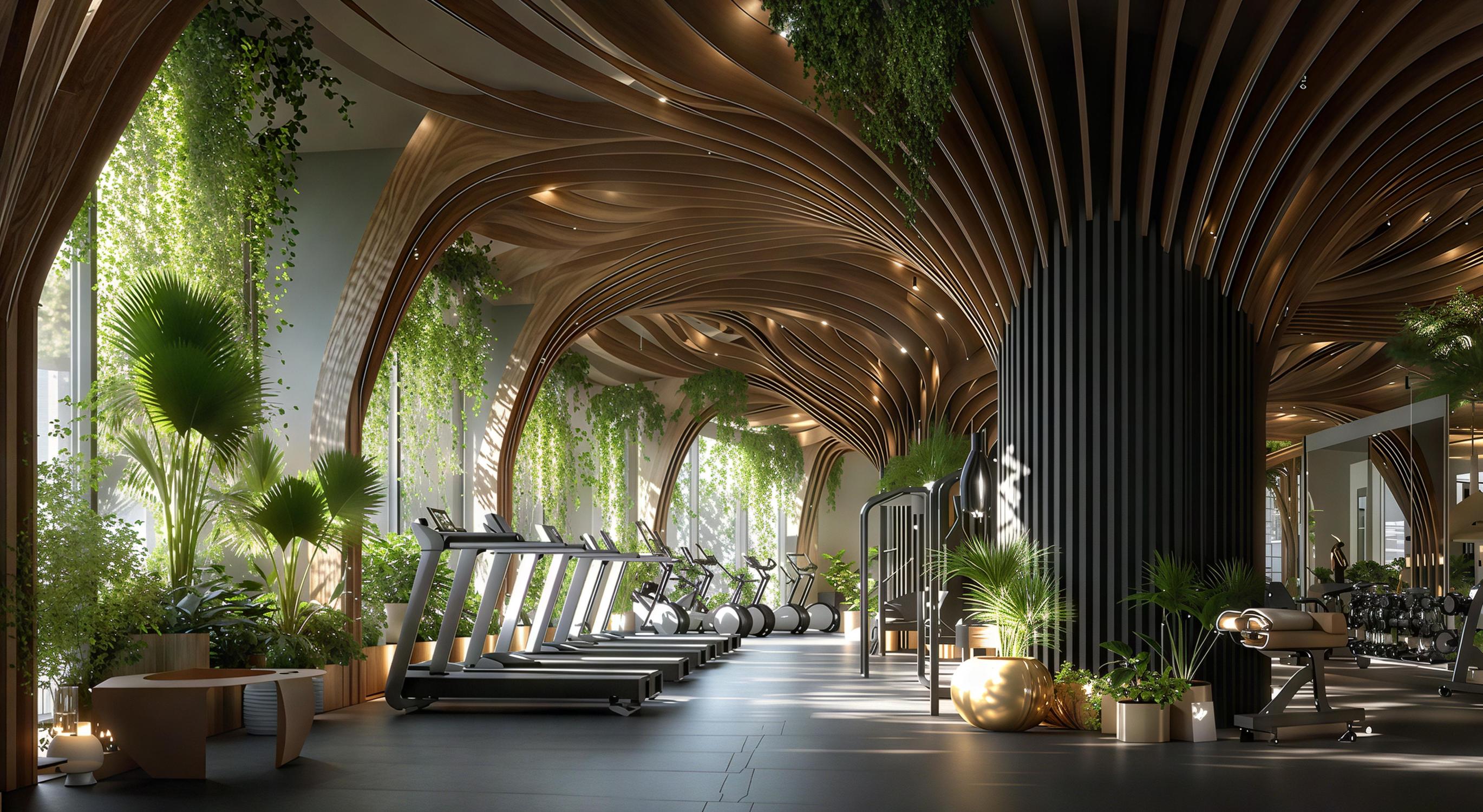 salle de sport dans un h&ocirc;tel de luxe &agrave; seminyak, &agrave; bali, sous la marque ELLE